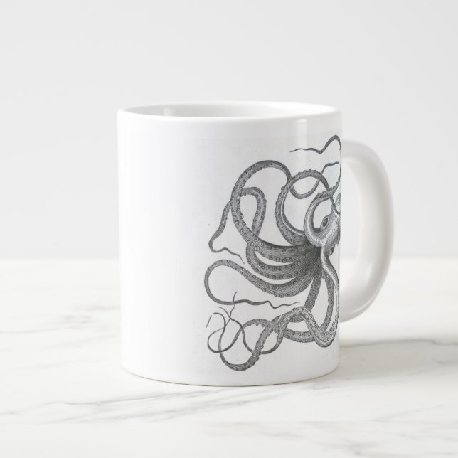 Nautical steampunk octopus vintage kraken mug cup (Front Right)