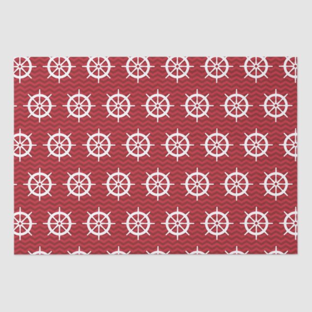 Nautical Steering Wheel Tissue Paper (Front)