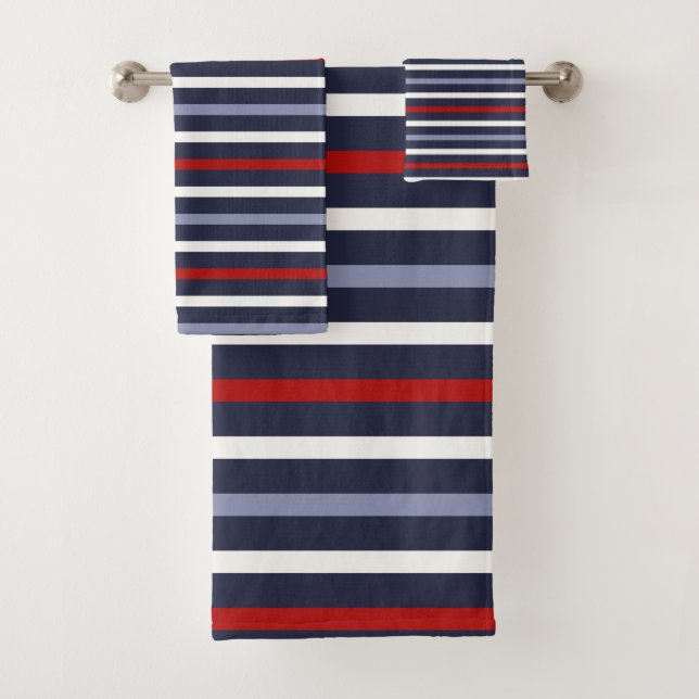 Nautical Stripe Bath Towel Set (Insitu)