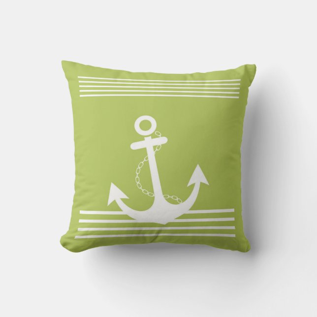 Nautical Stripe Design Throw Pillow (Front)