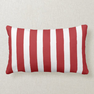 Nautical Stripe in Patriotic Red Lumbar Pillow