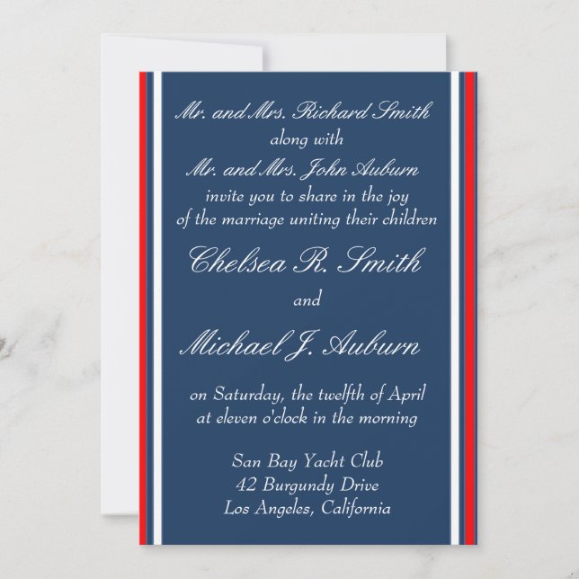 Nautical Stripe Invitation (Front)
