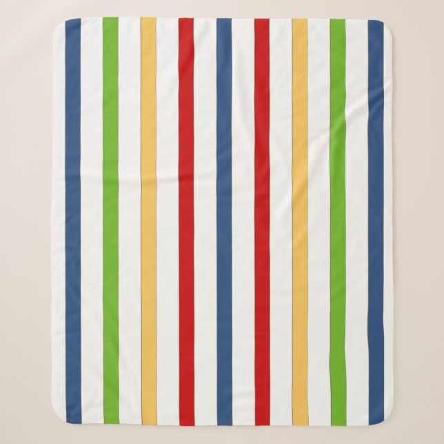 Nautical Stripe Sherpa Fleece Blanket (Front)