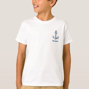 Nautical Striped Anchor Birthday T-Shirt