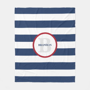 Nautical striped blanket - personalized