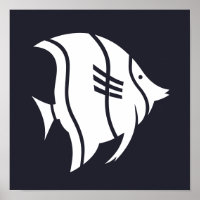 nautical striped FISH silhouette |