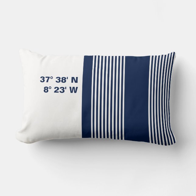 Nautical Striped Pillow Coordinates - customizable (Front)