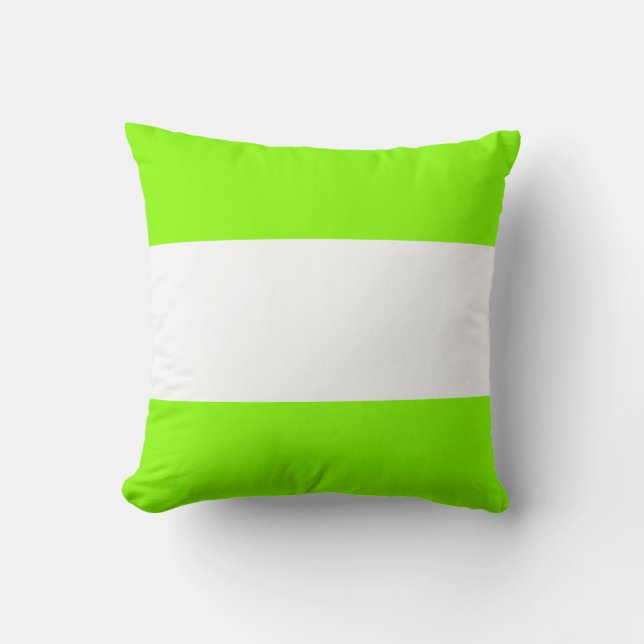 Nautical striped reversible pillow in Grass Green (Front)