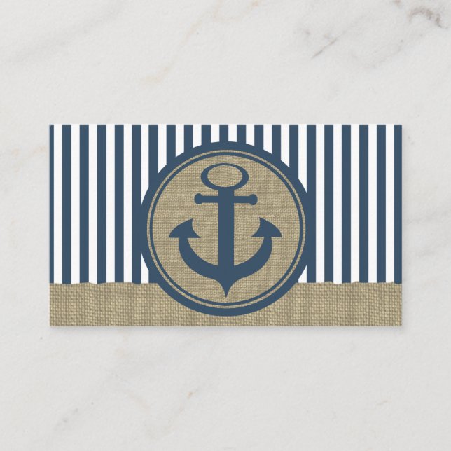 Nautical Stripes and Anchor Seating Cards (Front)