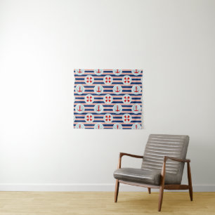 Nautical Stripes And Dots Pattern Tapestry