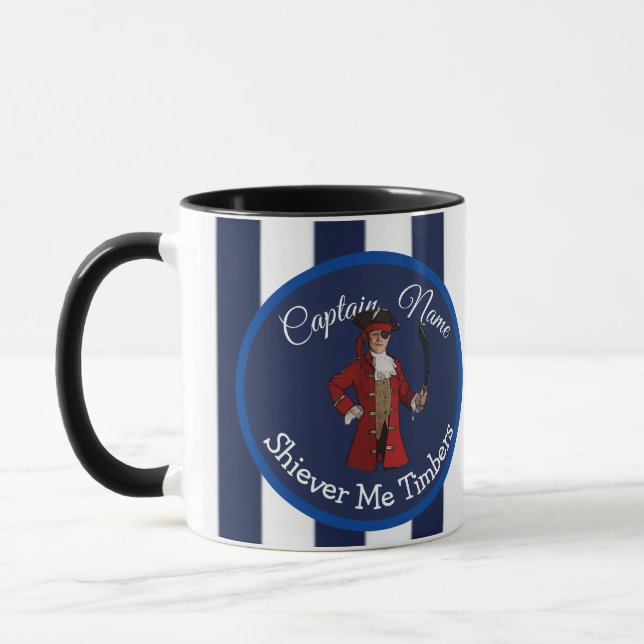 Nautical Stripes Boy Pirate   Mug (Left)