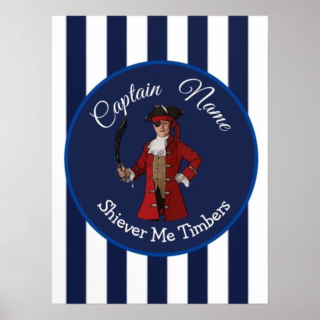Nautical Stripes Boy Pirate Poster (Front)