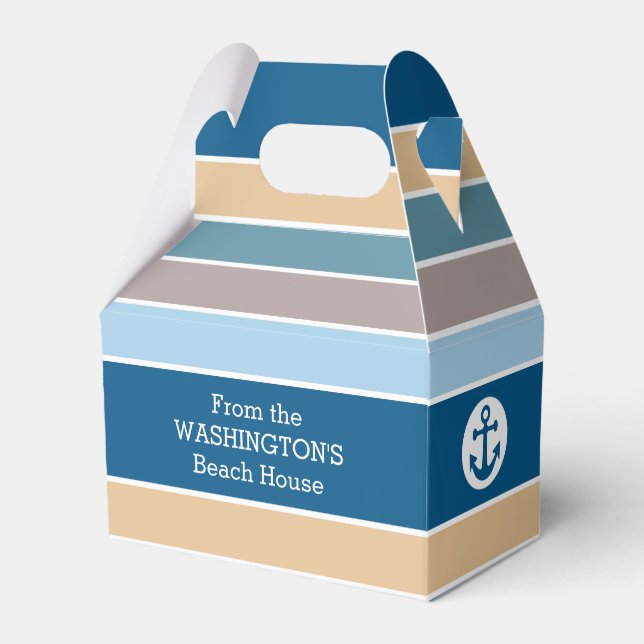 Nautical Stripes custom favour boxes (Front Side)