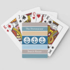 Nautical Stripes custom text playing cards