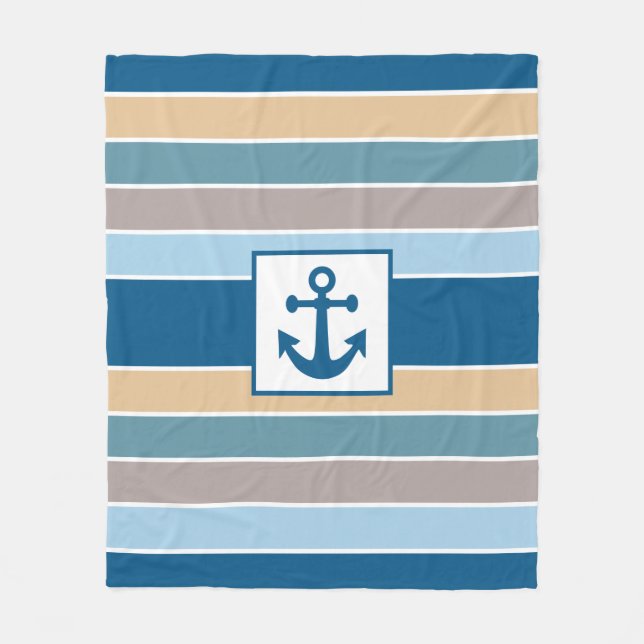 Nautical Stripes fleece blankets (Front)