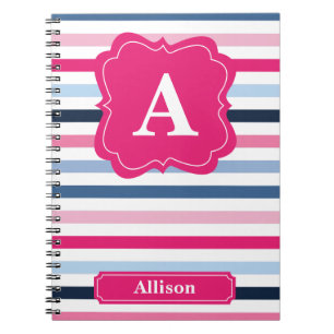 Nautical Stripes Monogram Notebook