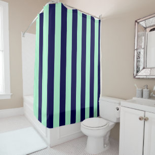 Nautical Stripes Navy Blue and Mint Green