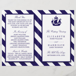 Nautical Stripes & Navy Blue Ship Wedding