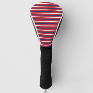Nautical Stripes Red Blue White Lines Geometric Golf Head Cover
