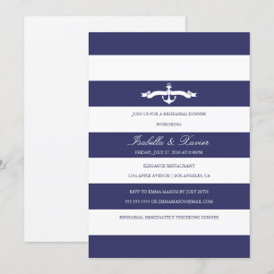Nautical Stripes   Rehearsal Dinner Invitation