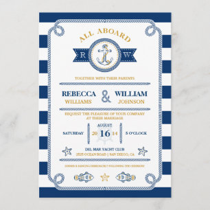 Nautical Stripes Wedding Invitation