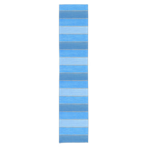 Nautical style blue painted wood short table runner