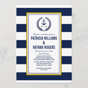 Nautical Style Bold Stripes Wedding Invitation