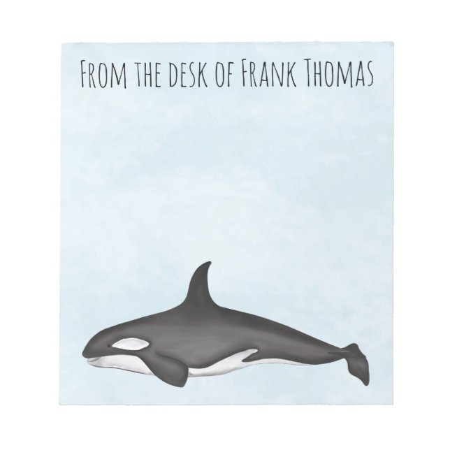 Nautical Stylish Nature Simple Orca Whale Notepad (Front)