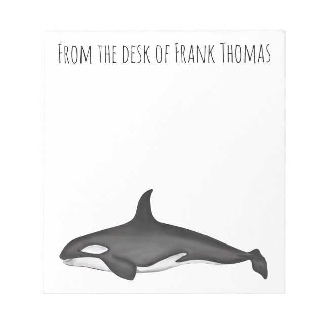 Nautical Stylish Nature Simple Orca Whale Notepad (Front)