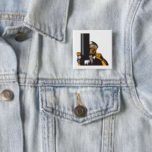 Nautical Submarine Captain Using Periscope 2 Inch Square Button