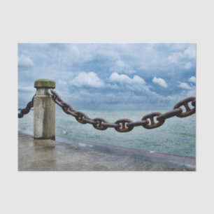 Nautical Summer Beach Front Blue Tissue Paper