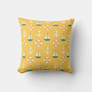 Nautical Summer Charm Throw Pillow
