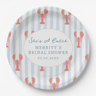 Nautical Summer Lobster Bridal Shower Paper Plates