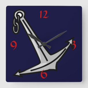 Nautical Summer Square Wall Clock
