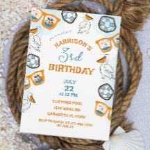Nautical Sunglasses Pool Party Boy Birthday