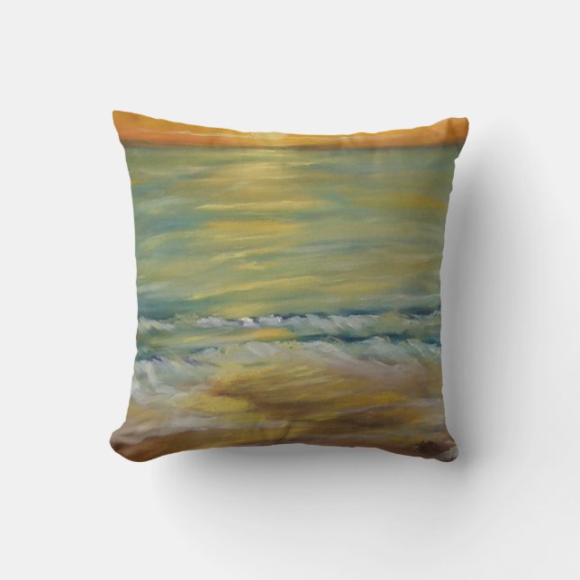Nautical sunset throw pillow (Front)