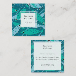 Nautical Swimming Fish Pattern Business Card