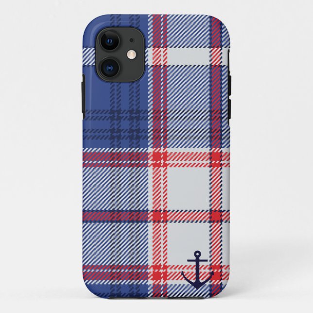 Nautical Tartan Case-Mate iPhone Case (Back)