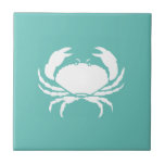 Nautical Teal Crab Kitchen Backsplash Tile<br><div class="desc">Set off your kitchen nautical decor with these Nautical Teal Crab Kitchen Backsplash ceramic tiles.  This simple modern design has a customizable teal background and white crab.  Change to your colour choice by clicking personalize template option.</div>