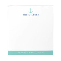 Nautical Teal & Navy Anchor Latitude/Longitude