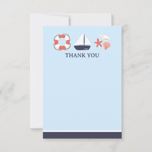 Nautical Thank You Flat Card (Front)