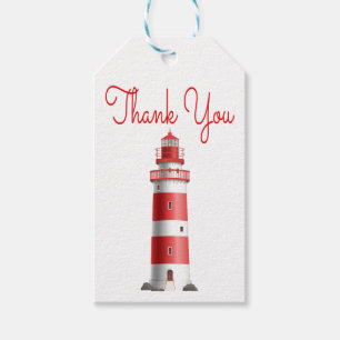 Nautical Thank You Lighthouse Wedding Beach Summer Gift Tags