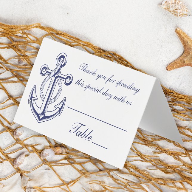 Nautical Thank You Navy Blue Anchor Wedding Party (Creator Uploaded)
