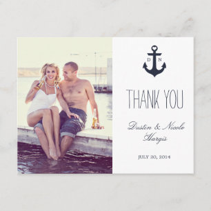 Nautical Thank You   Wedding Card