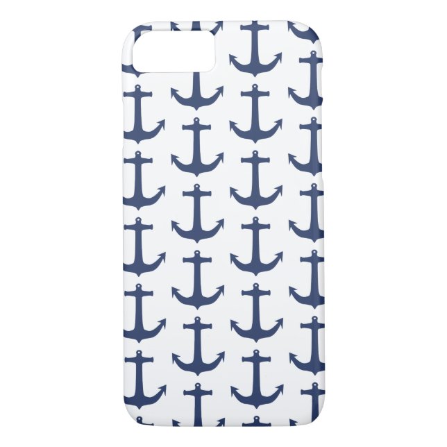Nautical Theme Anchor Navy iPhone Case (Back)