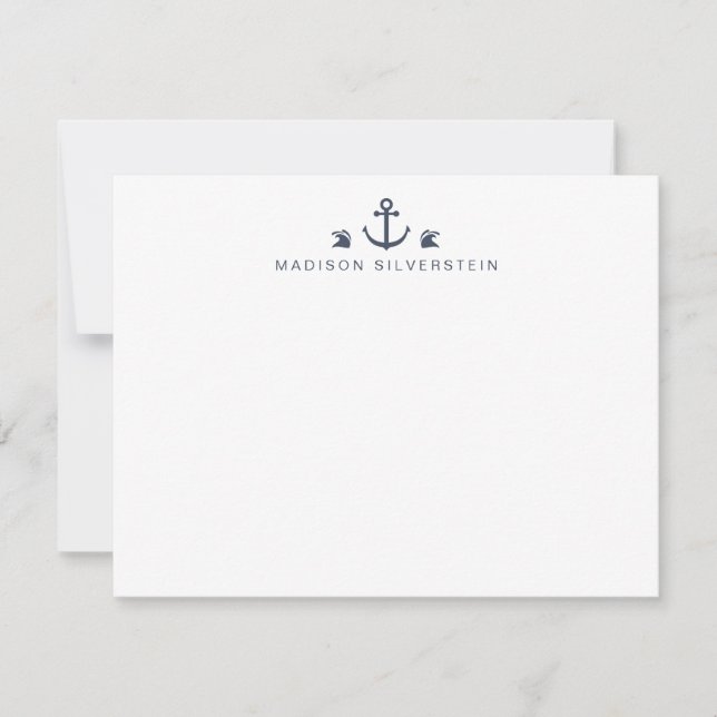 Nautical Theme Anchor Personalized Card (Front)