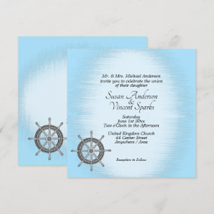Nautical Theme Blue Wedding Invitation
