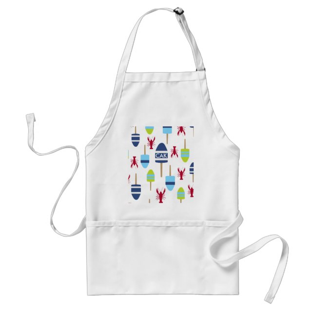 Nautical Theme Buoy and lobster monogrammed Standard Apron (Front)