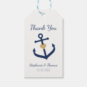 Nautical theme Favour Tags -  Navy Blue Anchor Tag