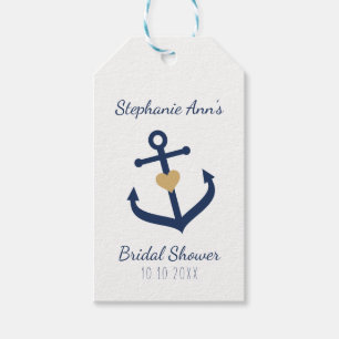 Nautical theme Favour Tags -  Navy Blue Anchor Tag